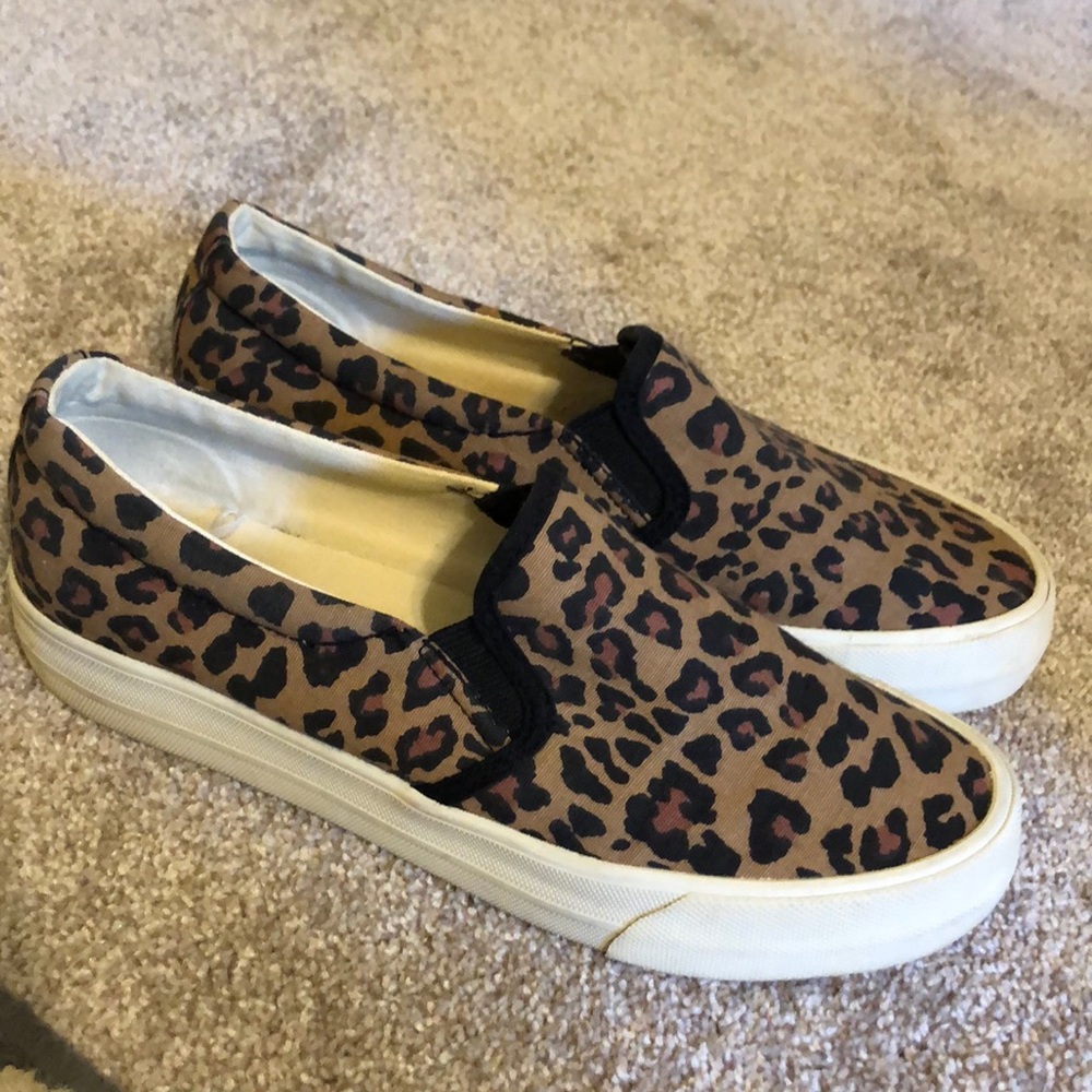 Leopard slip ons
